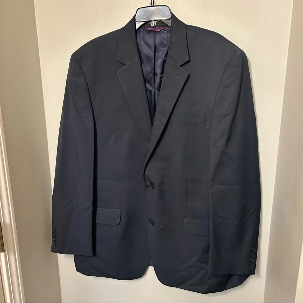 IZOD Men's Blue Classic-Fit‎ Stretch Blazer Sport Suit Coat Jacket Size 46L
